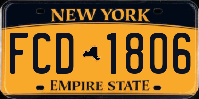NY license plate FCD1806