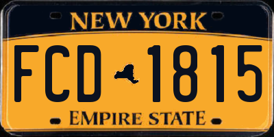NY license plate FCD1815