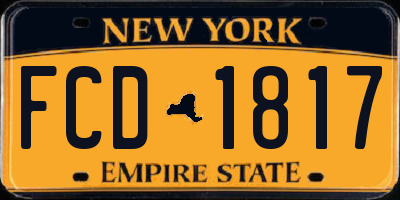 NY license plate FCD1817