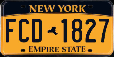 NY license plate FCD1827