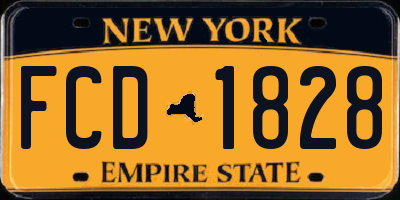 NY license plate FCD1828