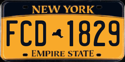 NY license plate FCD1829