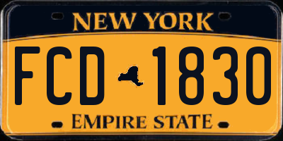 NY license plate FCD1830