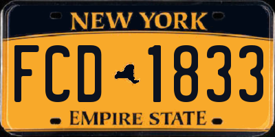 NY license plate FCD1833