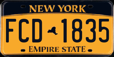 NY license plate FCD1835