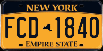 NY license plate FCD1840
