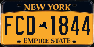 NY license plate FCD1844