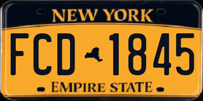 NY license plate FCD1845