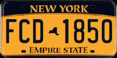 NY license plate FCD1850
