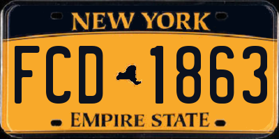 NY license plate FCD1863
