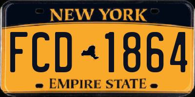 NY license plate FCD1864