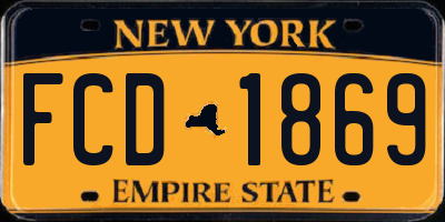 NY license plate FCD1869