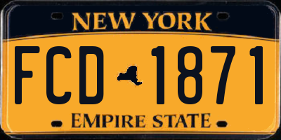 NY license plate FCD1871