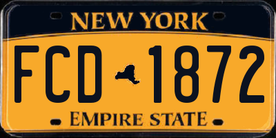 NY license plate FCD1872