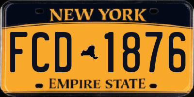 NY license plate FCD1876