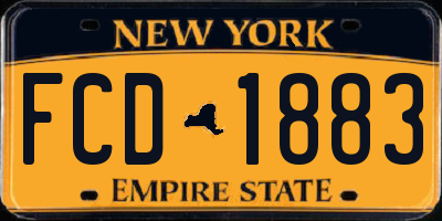NY license plate FCD1883