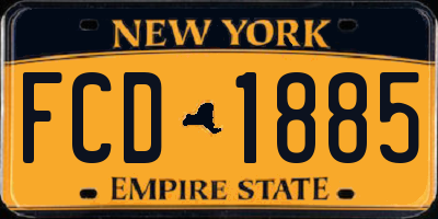 NY license plate FCD1885
