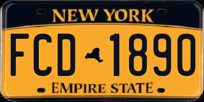 NY license plate FCD1890