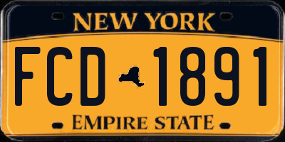 NY license plate FCD1891