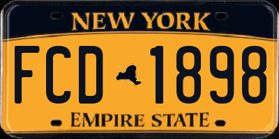 NY license plate FCD1898