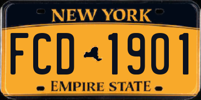NY license plate FCD1901
