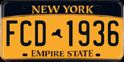 NY license plate FCD1936