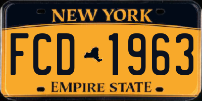 NY license plate FCD1963