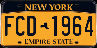 NY license plate FCD1964