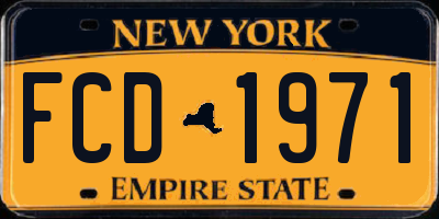 NY license plate FCD1971