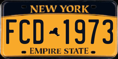 NY license plate FCD1973