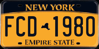 NY license plate FCD1980