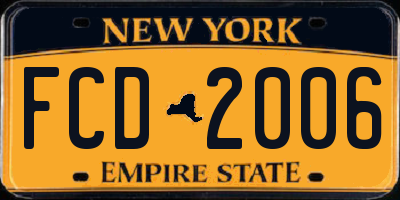 NY license plate FCD2006