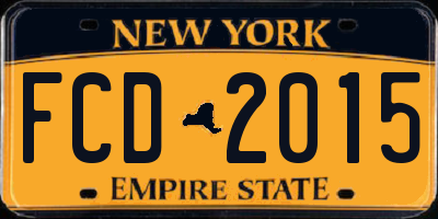 NY license plate FCD2015