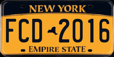 NY license plate FCD2016