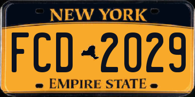 NY license plate FCD2029