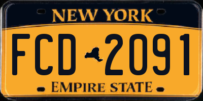 NY license plate FCD2091