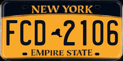 NY license plate FCD2106