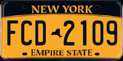 NY license plate FCD2109