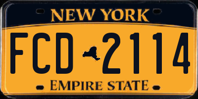 NY license plate FCD2114