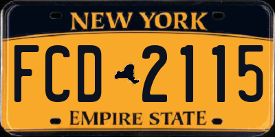 NY license plate FCD2115