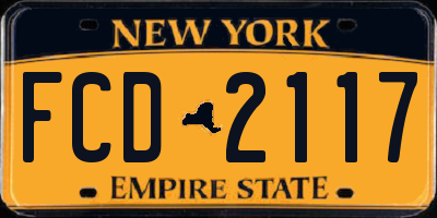 NY license plate FCD2117
