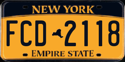 NY license plate FCD2118