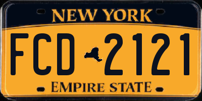 NY license plate FCD2121
