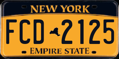 NY license plate FCD2125
