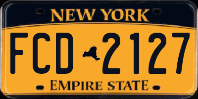 NY license plate FCD2127