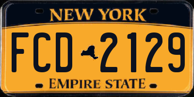 NY license plate FCD2129