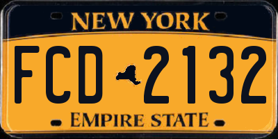 NY license plate FCD2132