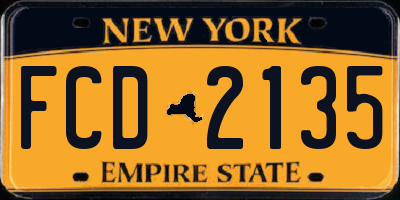 NY license plate FCD2135