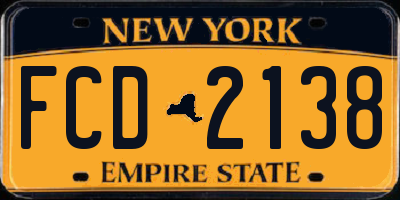 NY license plate FCD2138