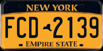 NY license plate FCD2139